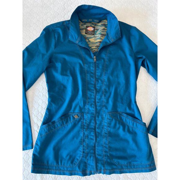 Dickies Jacket Women's Size XS Turquoise Lightweight Zip Up Mock Neck Pockets - Picture 4 of 11